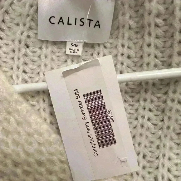 NWT SMALL/MEDIUM CALISTA SOFT WHITE SWEATER/PULLOVER - Picture 3 of 4